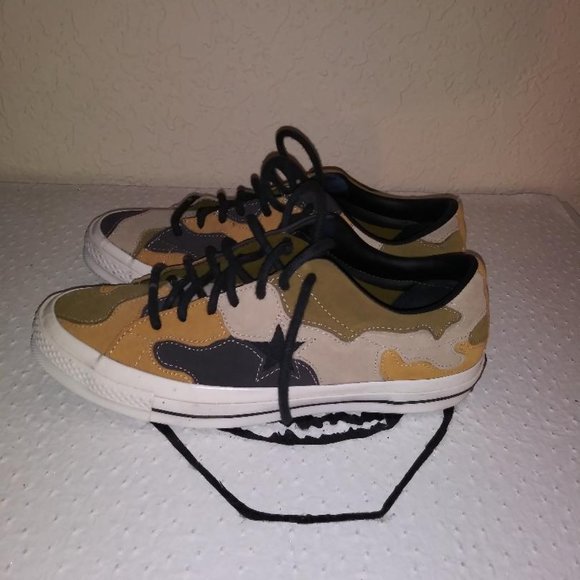 Converse One Star Ox Low Top Camo Black/Olive Flak-Wheat - Picture 2 of 4